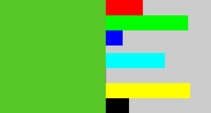 Hex color #58c728 - green apple