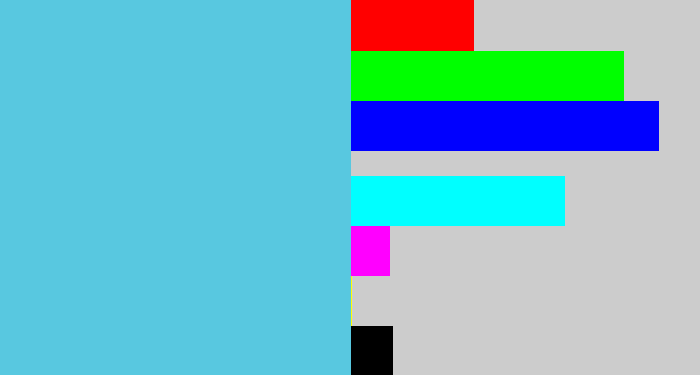 Hex color #58c8e0 - lightblue