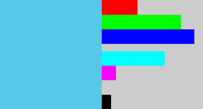 Hex color #58c8e8 - lightblue