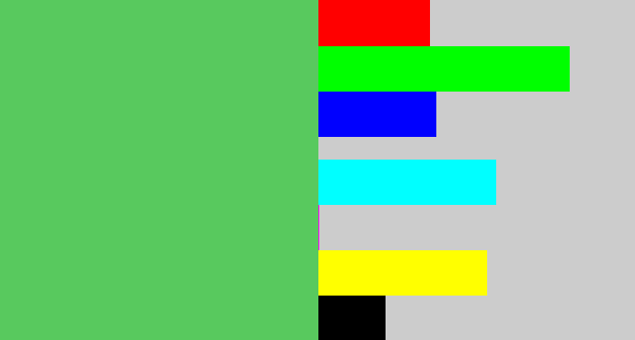 Hex color #58c95e - boring green