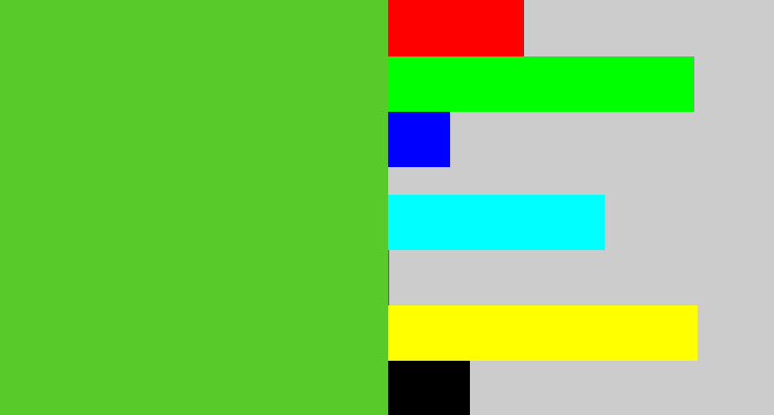 Hex color #58ca29 - green apple