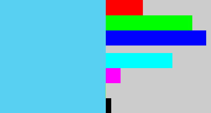 Hex color #58d0f1 - lightblue