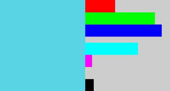 Hex color #58d2e5 - lightblue