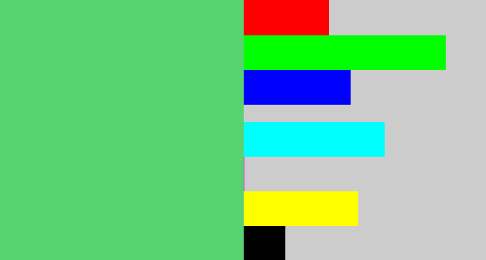 Hex color #58d370 - lightish green