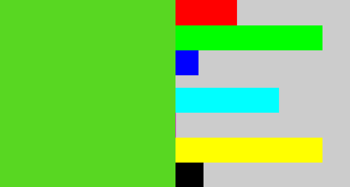 Hex color #58d722 - green apple
