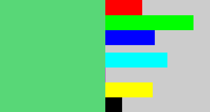 Hex color #58d777 - lightish green
