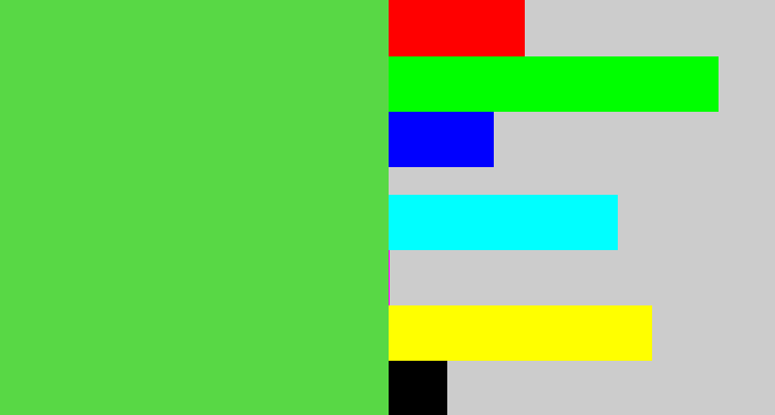 Hex color #58d845 - fresh green