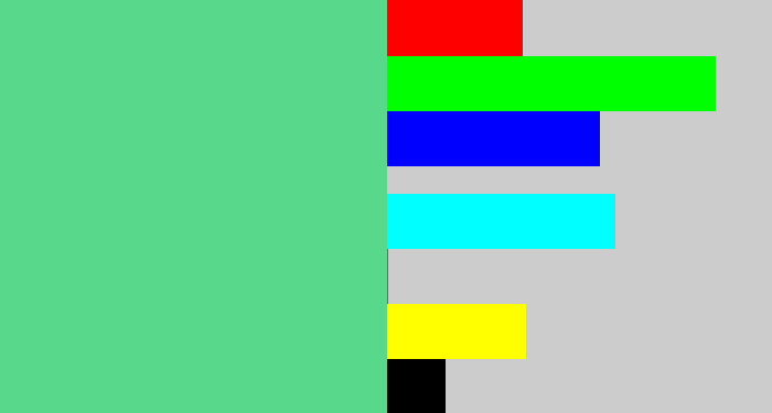 Hex color #58d88b - weird green