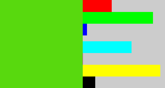 Hex color #58d90e - green apple