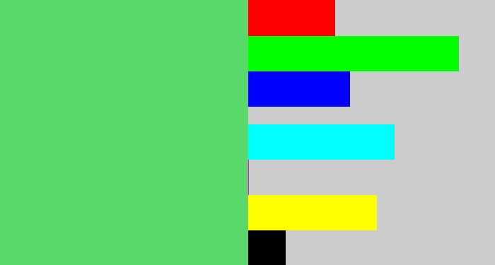 Hex color #58d969 - lightish green