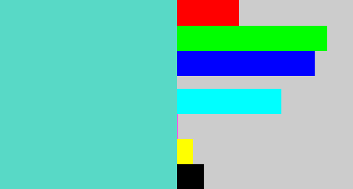 Hex color #58d9c6 - seafoam blue