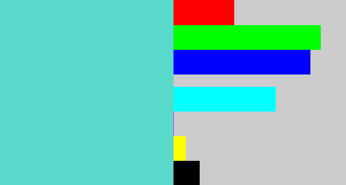 Hex color #58d9c9 - seafoam blue