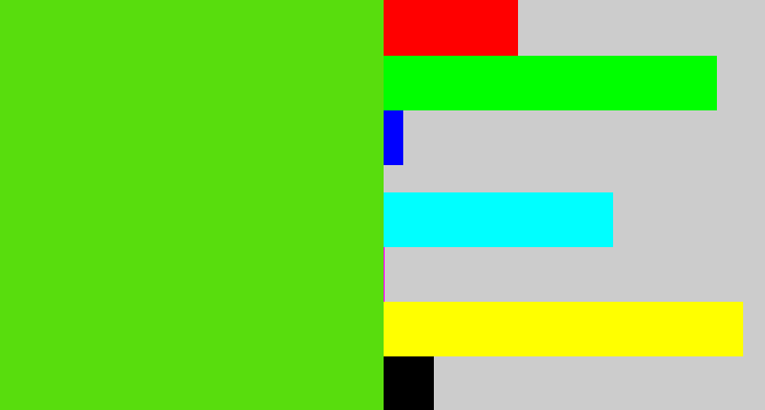 Hex color #58dd0d - green apple
