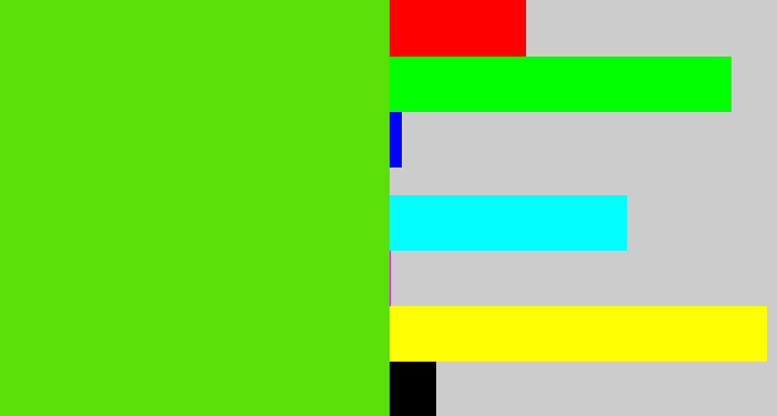 Hex color #58e007 - green apple