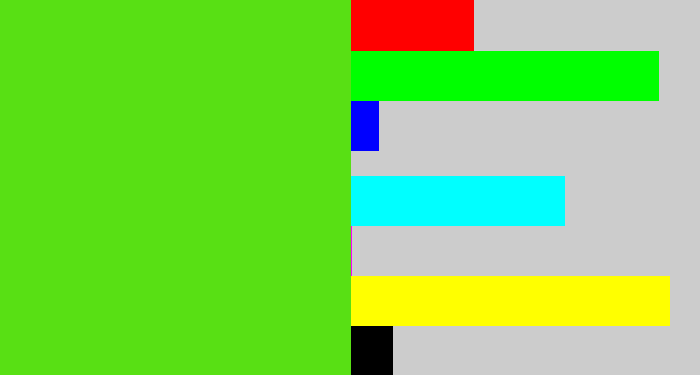 Hex color #58e014 - green apple
