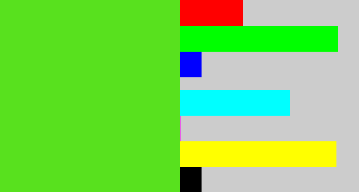 Hex color #58e11e - green apple