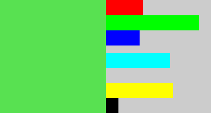 Hex color #58e151 - lightish green