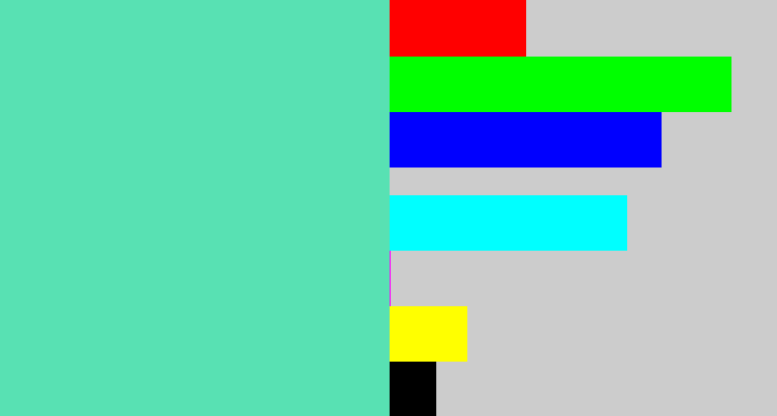 Hex color #58e1b3 - light greenish blue