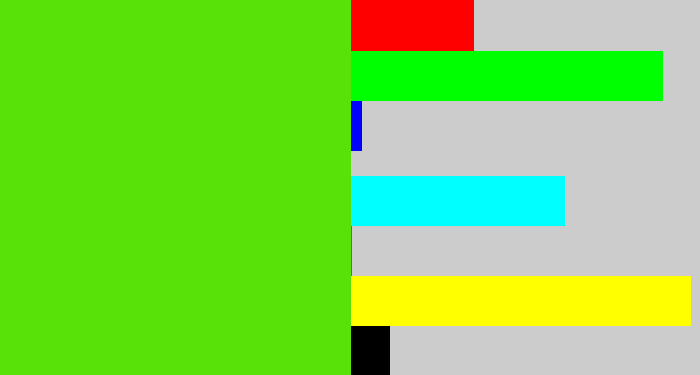 Hex color #58e207 - green apple