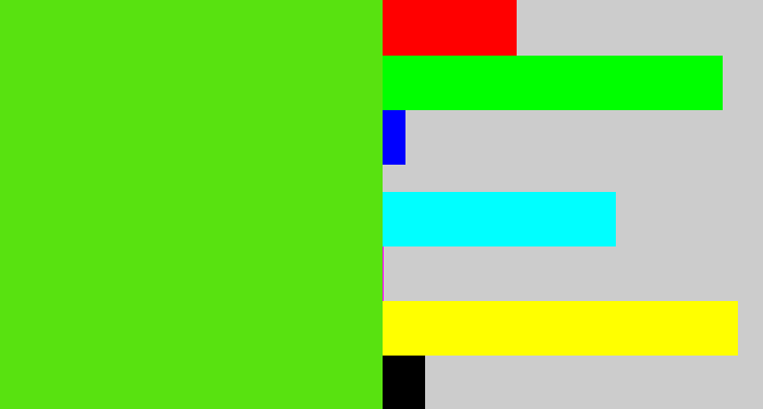 Hex color #58e210 - green apple