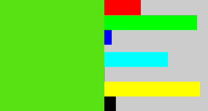 Hex color #58e213 - green apple