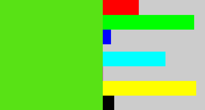 Hex color #58e215 - green apple