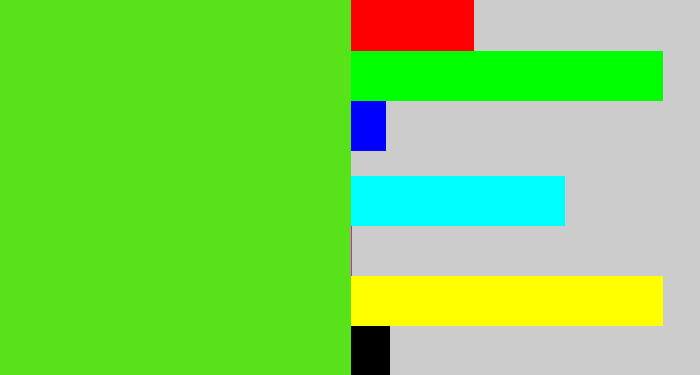 Hex color #58e219 - green apple