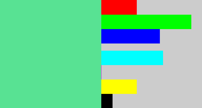 Hex color #58e293 - sea green