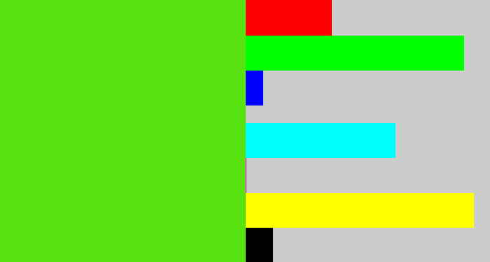 Hex color #58e311 - green apple