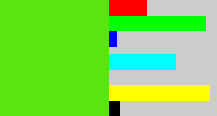 Hex color #58e511 - green apple