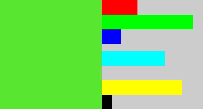 Hex color #58e630 - toxic green