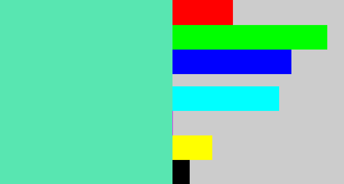 Hex color #58e6b1 - light greenish blue