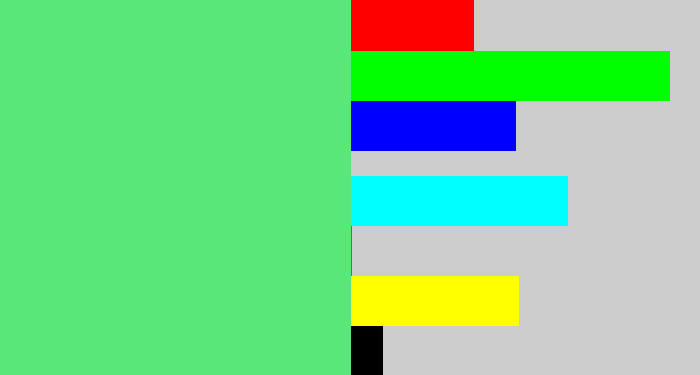 Hex color #58e778 - lightish green