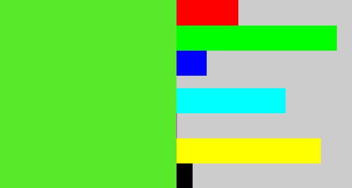 Hex color #58e92b - toxic green