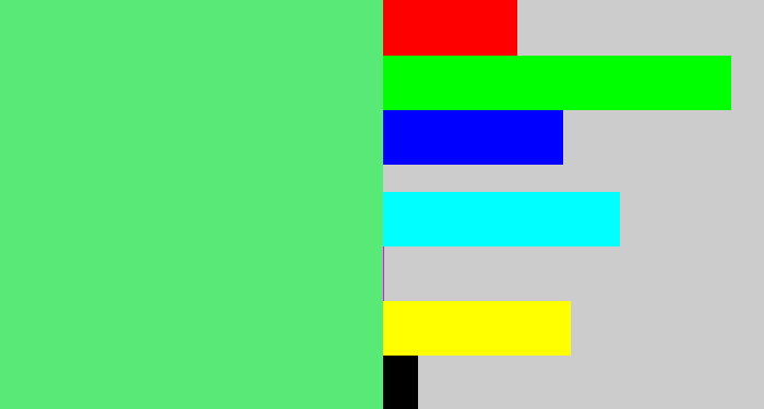 Hex color #58e977 - lightish green