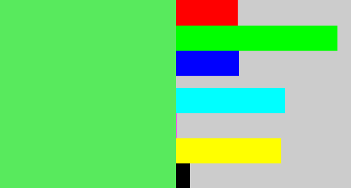 Hex color #58ea5d - lightish green