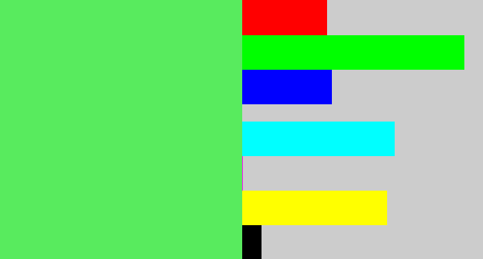 Hex color #58eb5e - lightish green