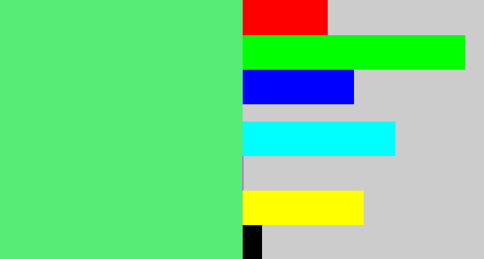 Hex color #58eb75 - lightish green