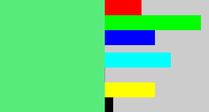 Hex color #58eb7b - lightish green