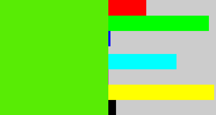Hex color #58ec05 - bright lime green
