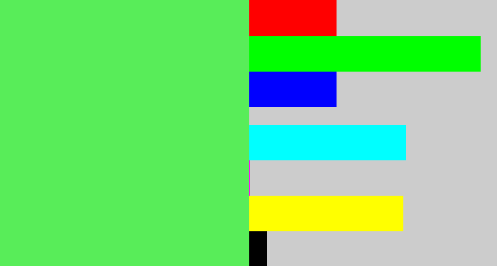 Hex color #58ed59 - lightish green