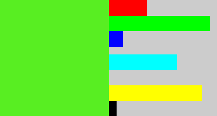 Hex color #58ee22 - green apple