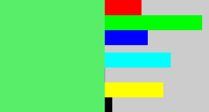 Hex color #58ee69 - lightish green