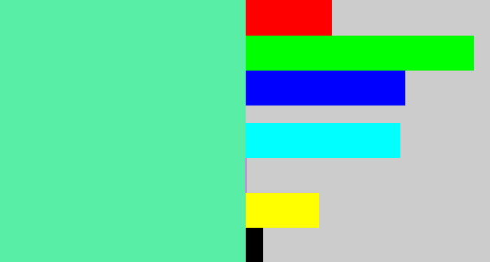 Hex color #58eea6 - light green blue