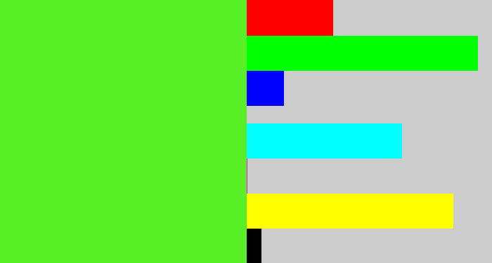 Hex color #58ef26 - toxic green