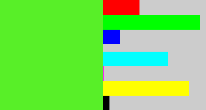 Hex color #58ef28 - toxic green