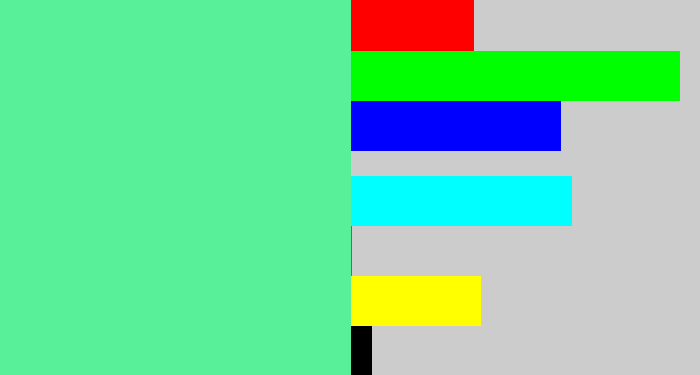 Hex color #58f098 - light green blue