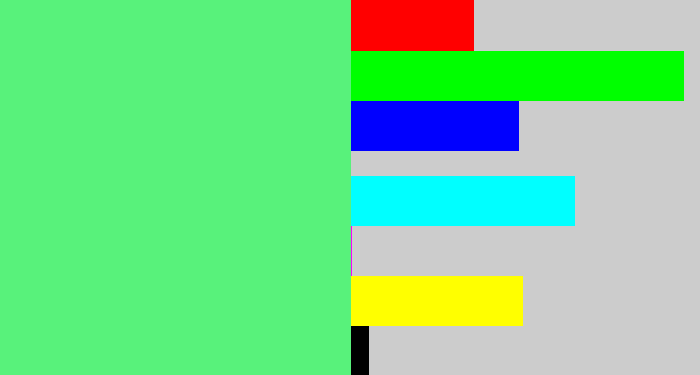 Hex color #58f27b - lightgreen