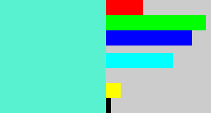 Hex color #58f2d1 - light greenish blue