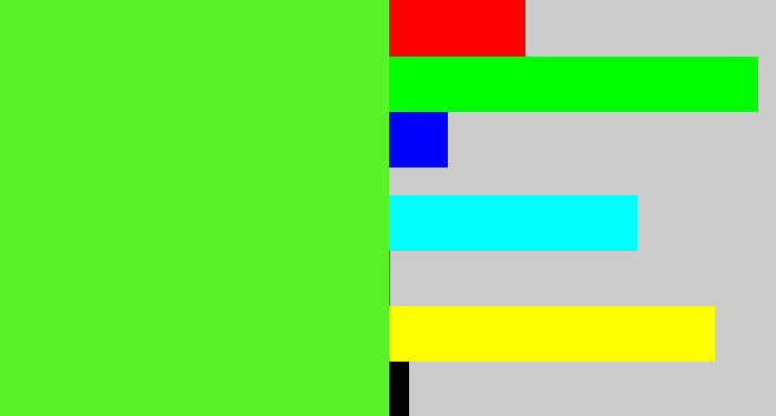 Hex color #58f326 - toxic green
